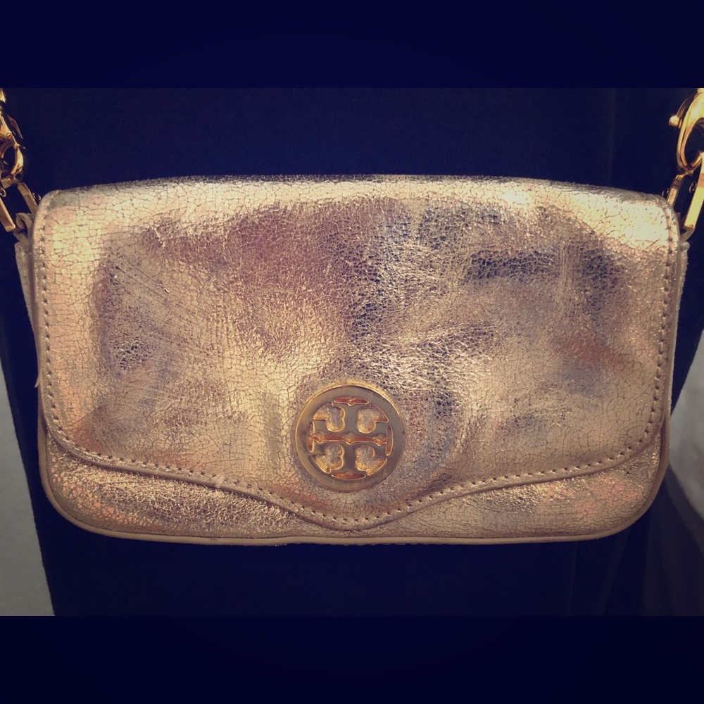 Tory Burch gold crossbody/clutch